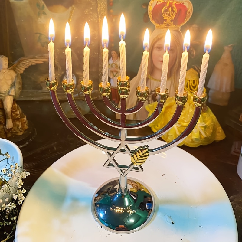 Candle Holder Decor - Hanukkah Menorah 9 Branch Candle Holder