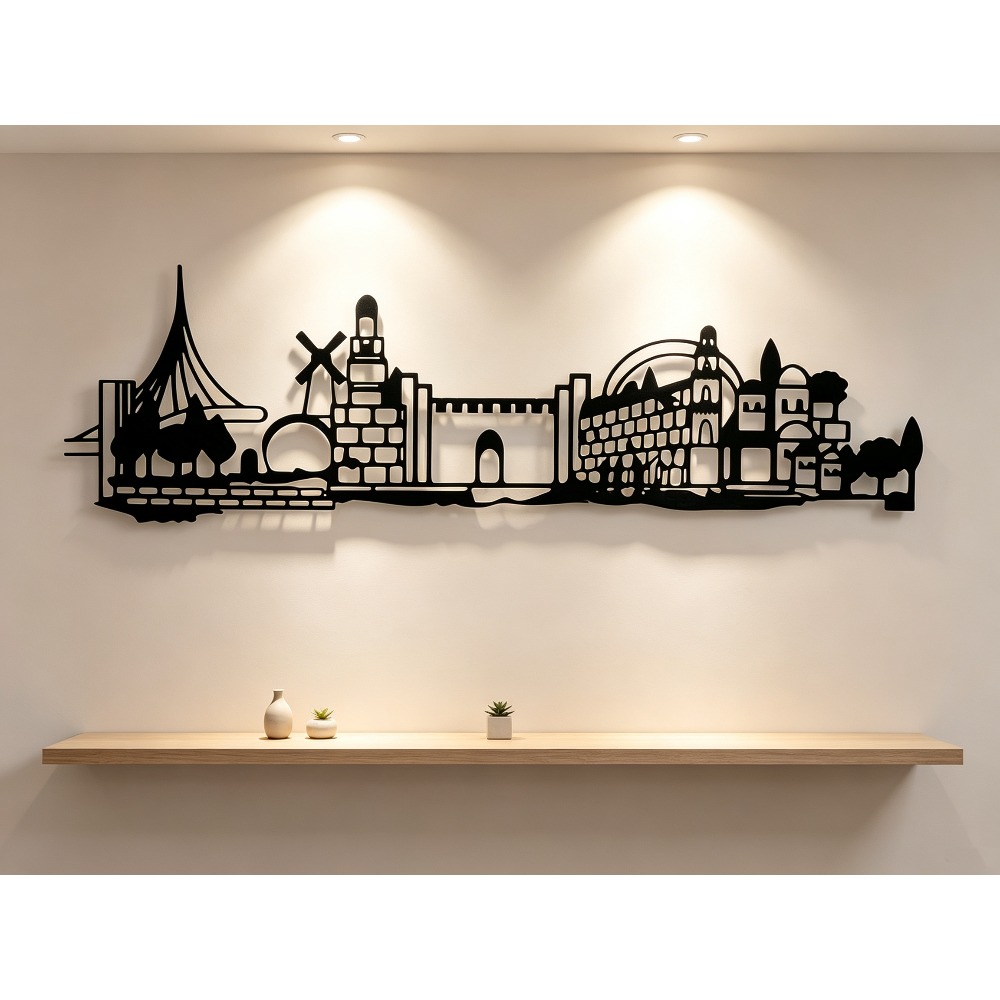 Wall Art - CIFBUY Metal Wall Art Jerusalem Skyline