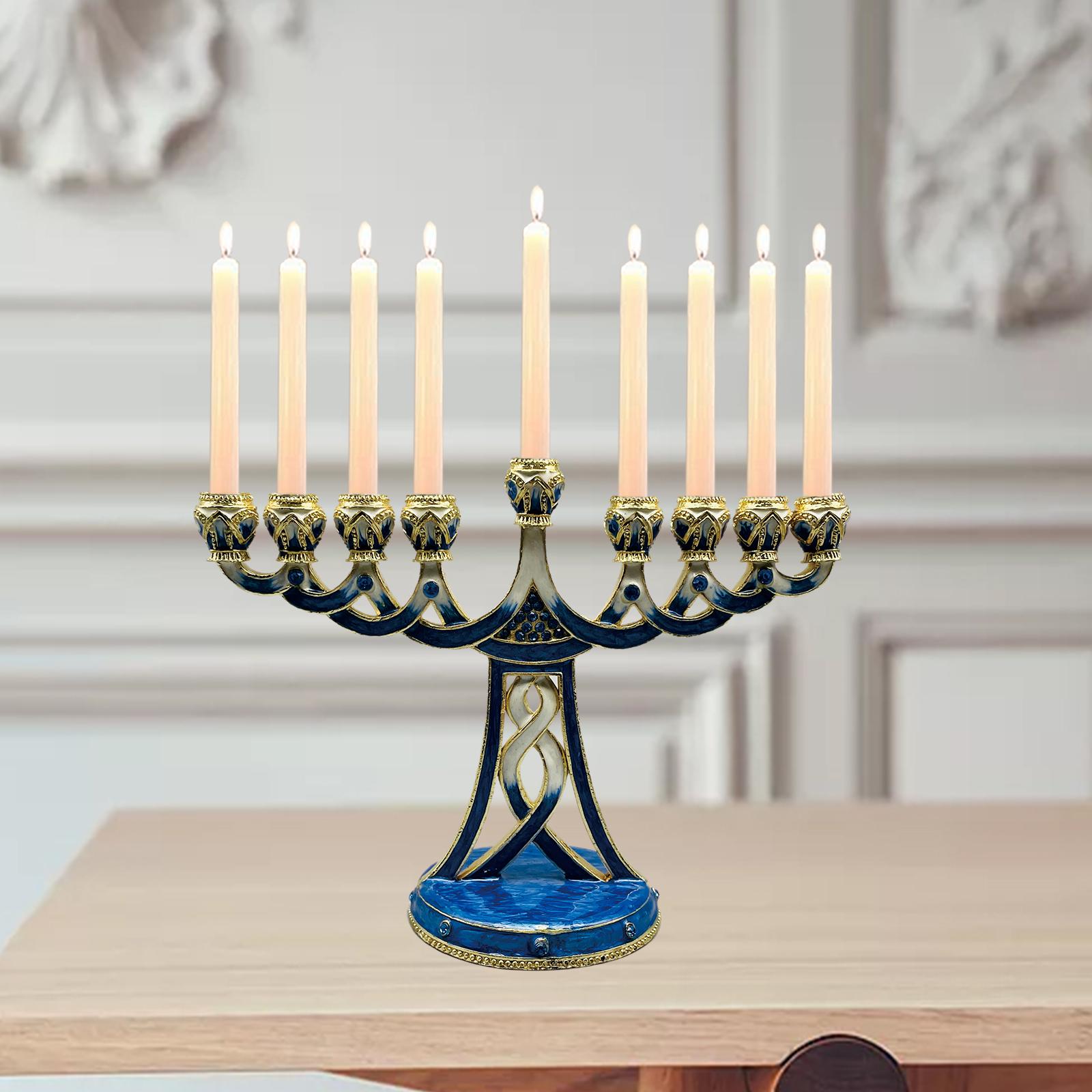 Enameled Menorah Candle Holder - Candle Holder Decor 评论和价格