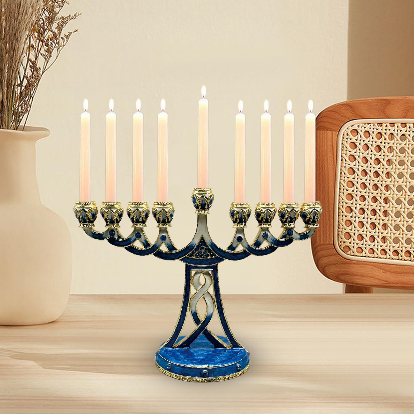 Enameled Menorah Candle Holder - Candle Holder Decor 评论和价格