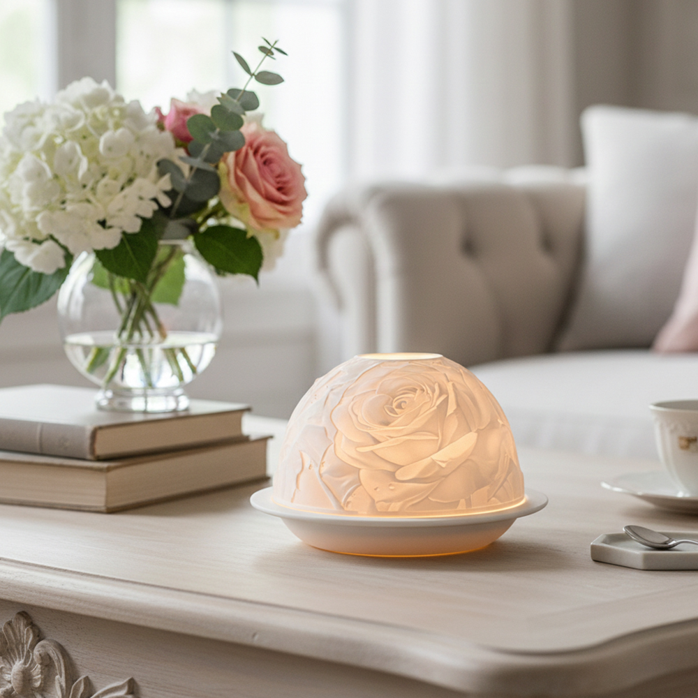 Elegant Rose Porcelain Candle  - Candle Holder Decor 评论和价格