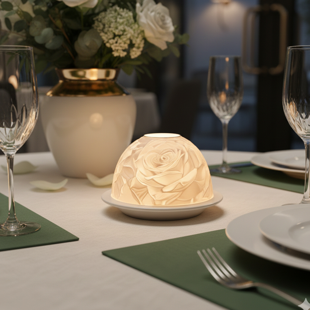 Elegant Rose Porcelain Candle  - Candle Holder Decor 评论和价格
