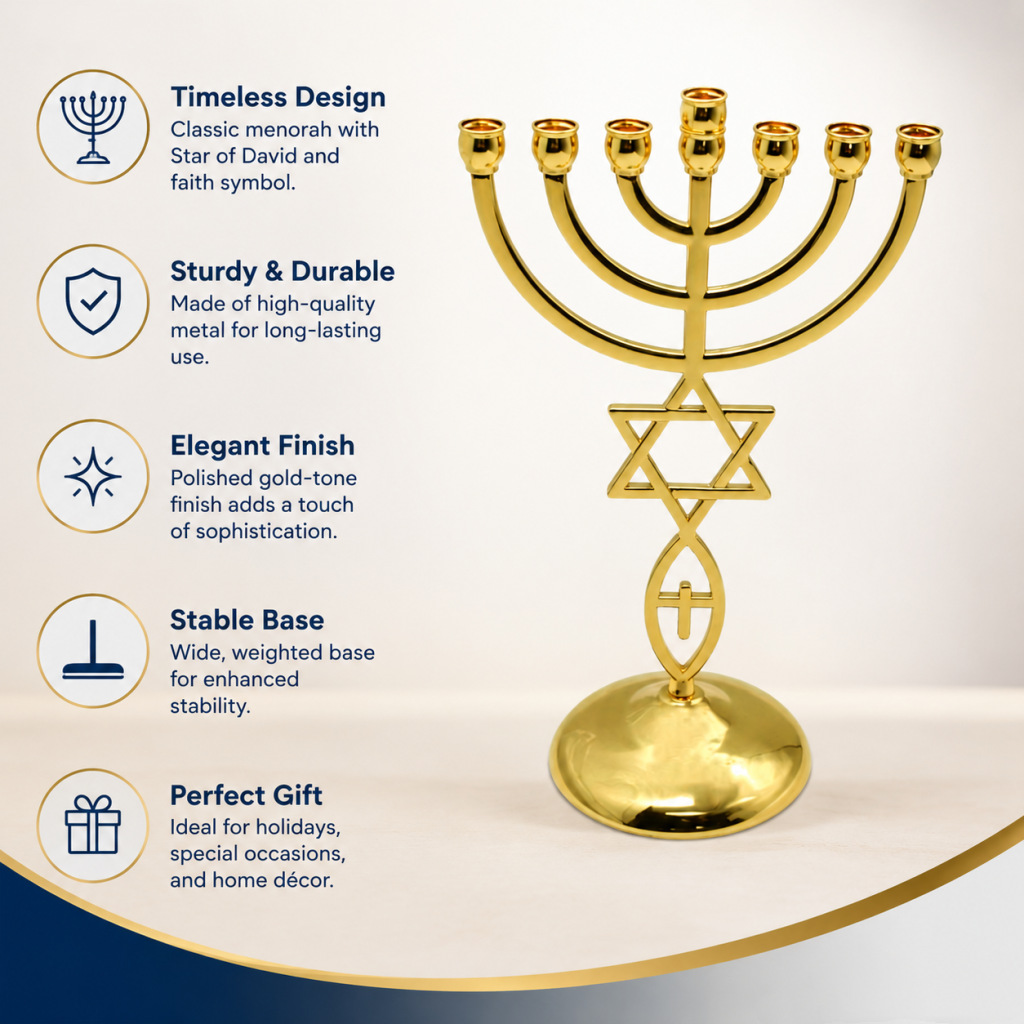 Hanukkah Seven-Headed Candle H - Candle Holder Decor 评论和价格