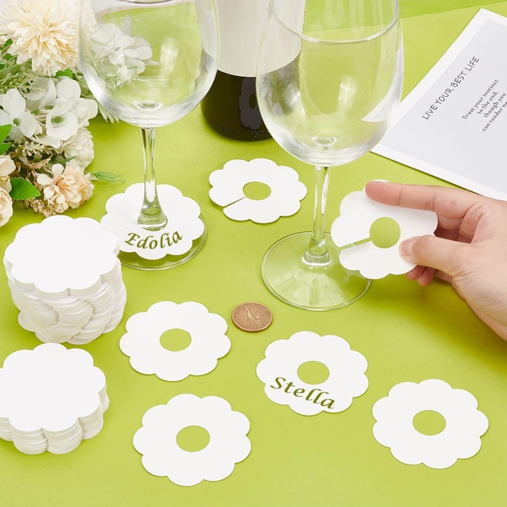 150 Pcs Paper Wine Glass Marke - Vase Decor 评论和价格