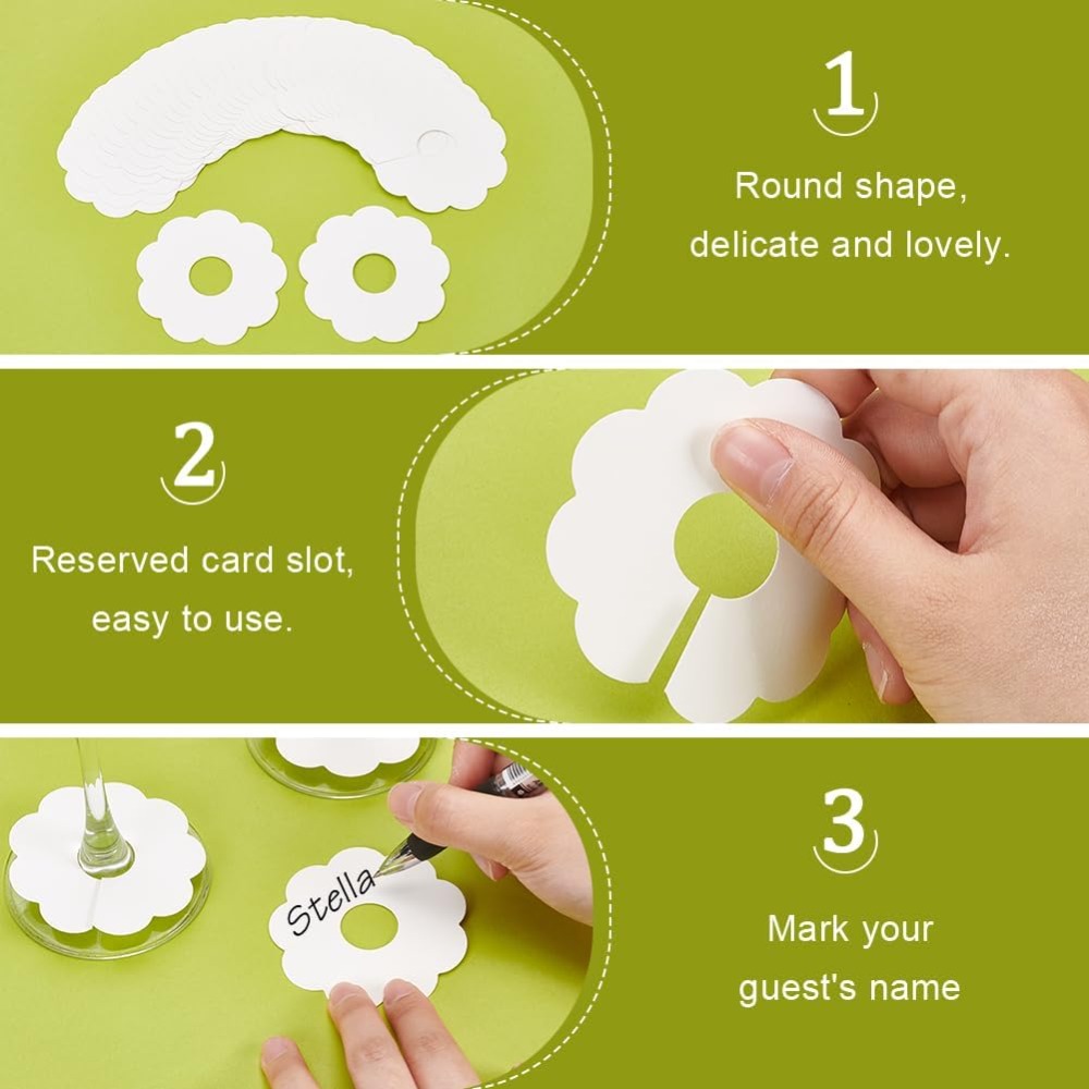 150 Pcs Paper Wine Glass Marke - Vase Decor 评论和价格