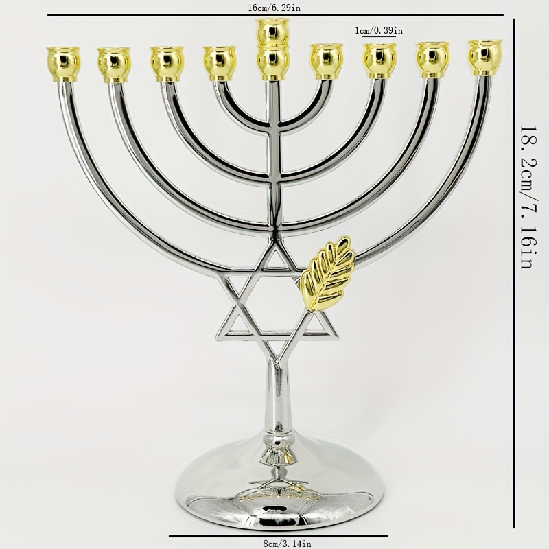 Hanukkah Menorah 9 Branch Cand - Candle Holder Decor 评论和价格
