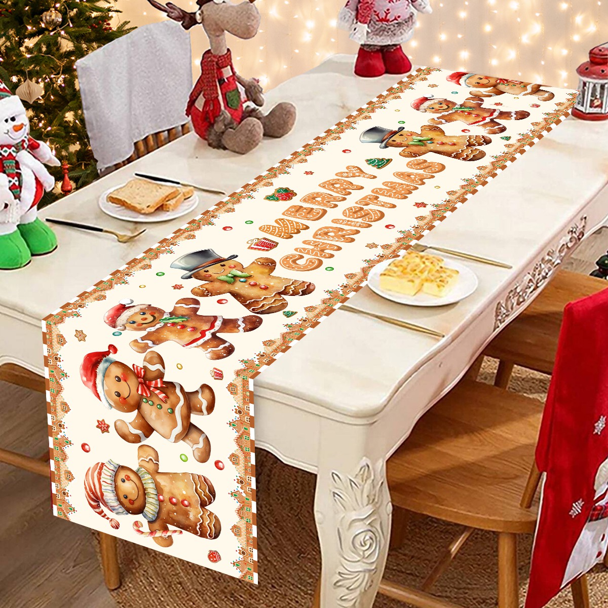 Christmas Santa Clause Polyest - Table Runner 评论和价格