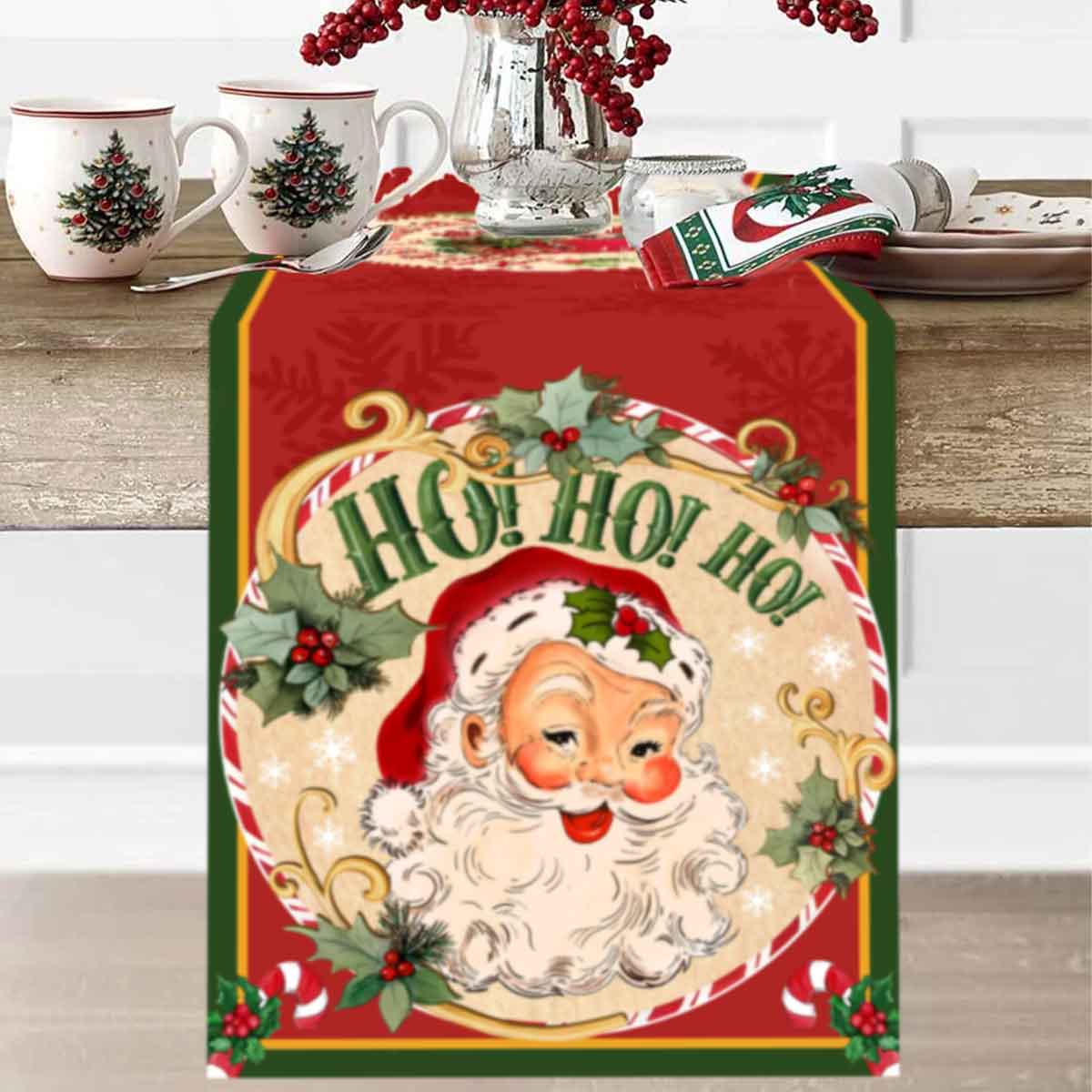 Christmas Santa Clause Polyest - Table Runner 评论和价格