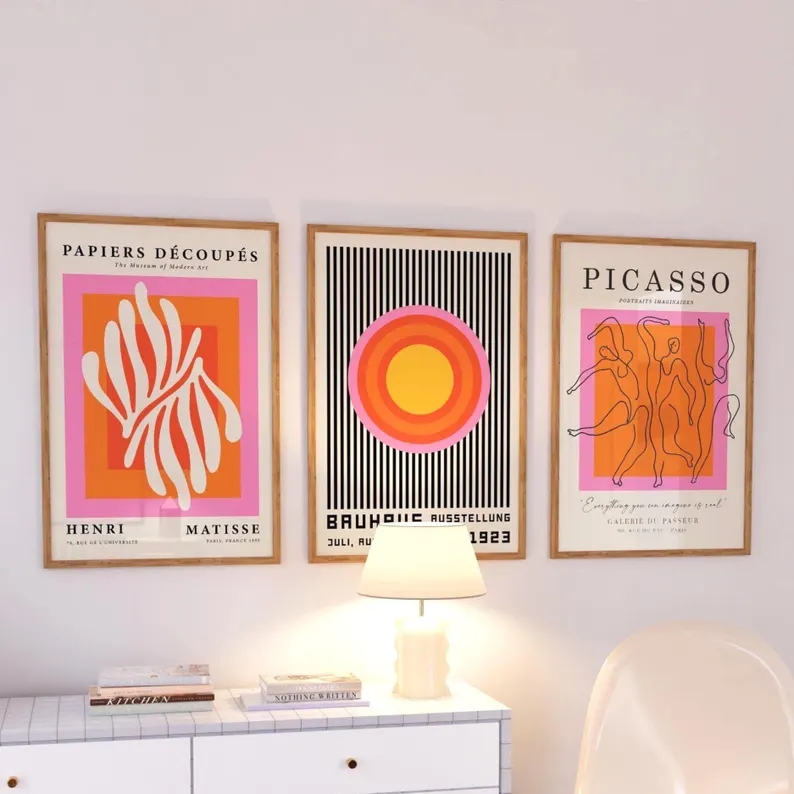 3pcsModern Orange  Bauhaus And - Interior Design Living Room 评论和价格