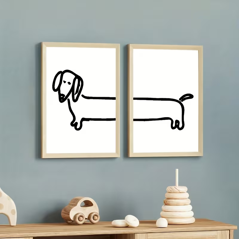 2PCS Modern Dachshund  Funny D - Interior Design Living Room 评论和价格