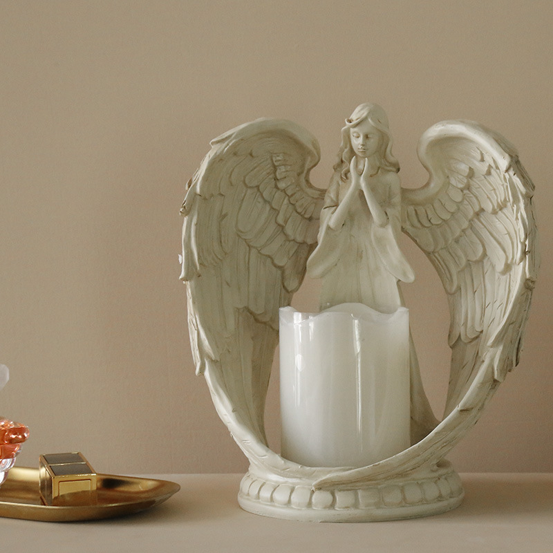 WW resin angel electronic cand - Candle Holder Decor 评论和价格