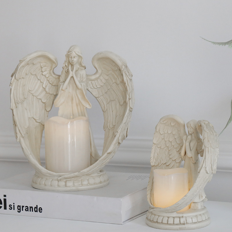 WW resin angel electronic cand - Candle Holder Decor 评论和价格