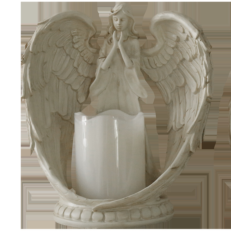 WW resin angel electronic cand - Candle Holder Decor 评论和价格