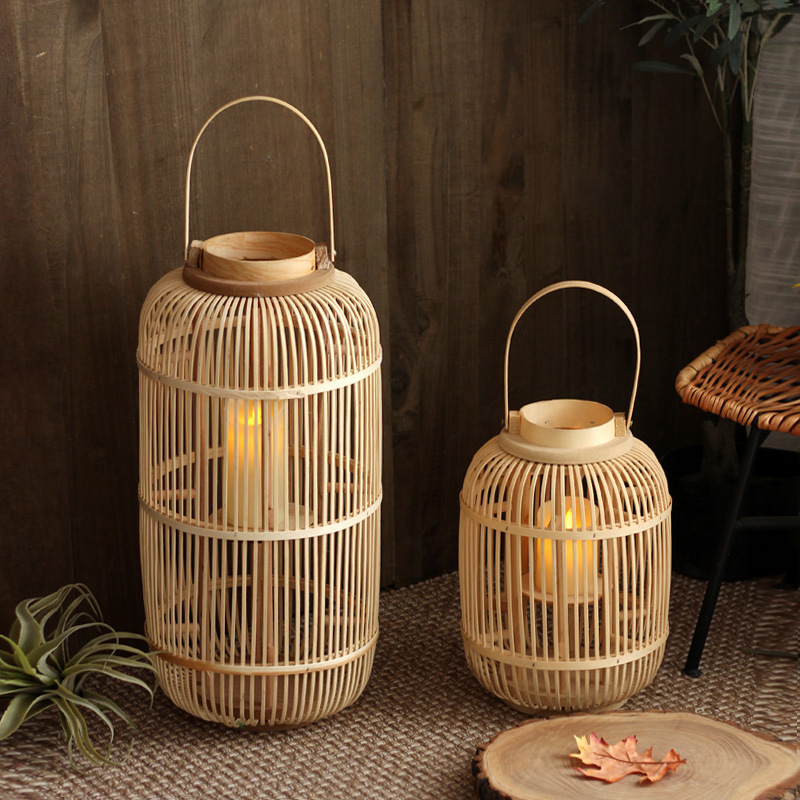 Handmade Bamboo Wind Lamp Floo - Candle Holder Decor 评论和价格
