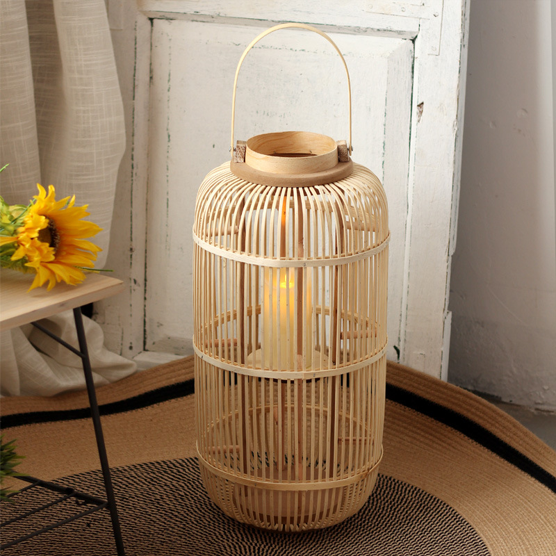 Handmade Bamboo Wind Lamp Floo - Candle Holder Decor 评论和价格