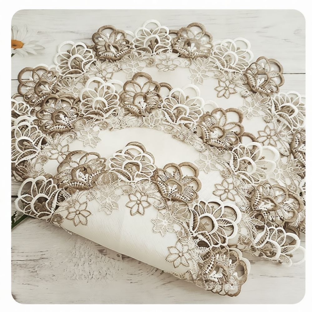 Exquisite Round Lace Placemat  - Table Runner 评论和价格