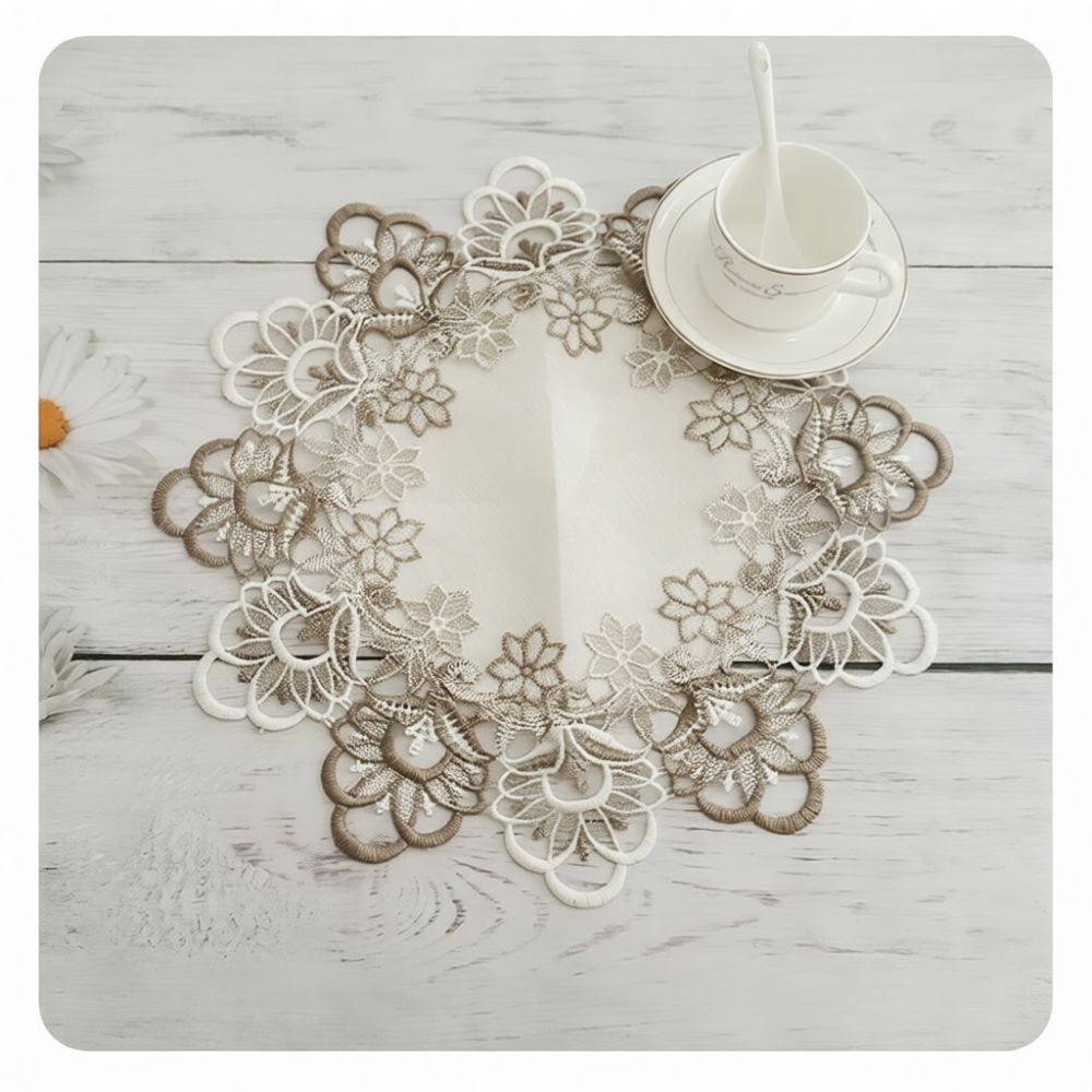 Exquisite Round Lace Placemat  - Table Runner 评论和价格