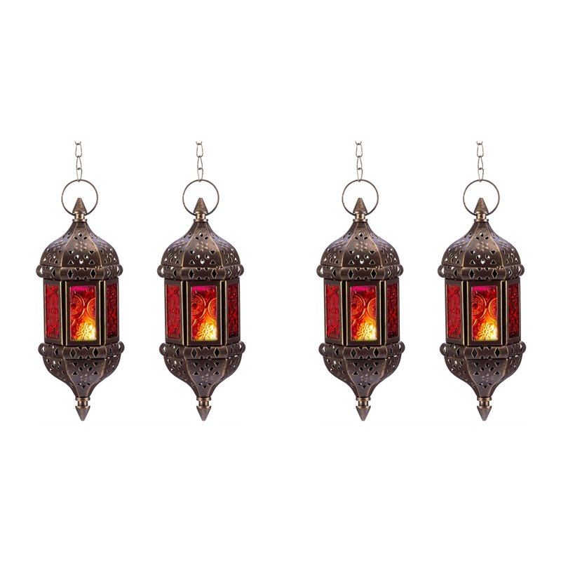 AB34-4 Pcs Hanging Hexagon Dec - Candle Holder Decor 评论和价格