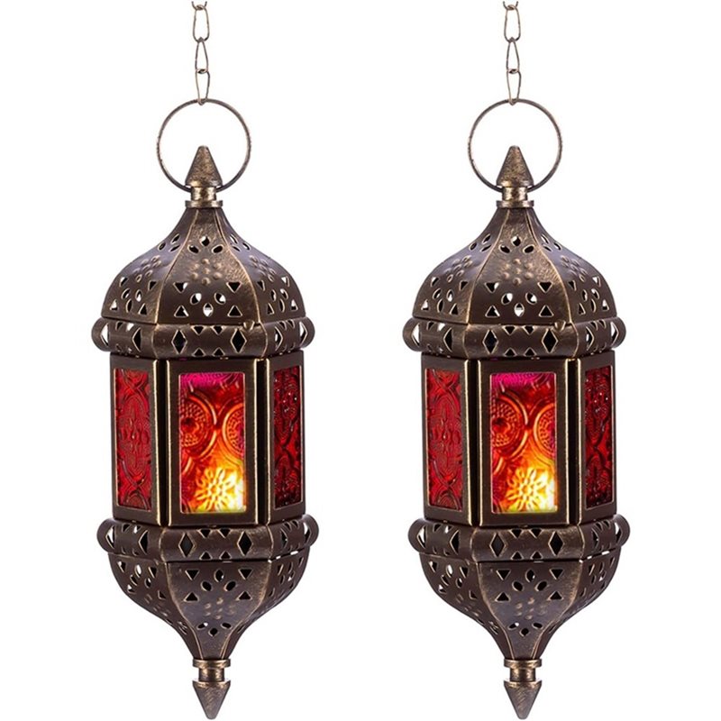 AB34-4 Pcs Hanging Hexagon Dec - Candle Holder Decor 评论和价格