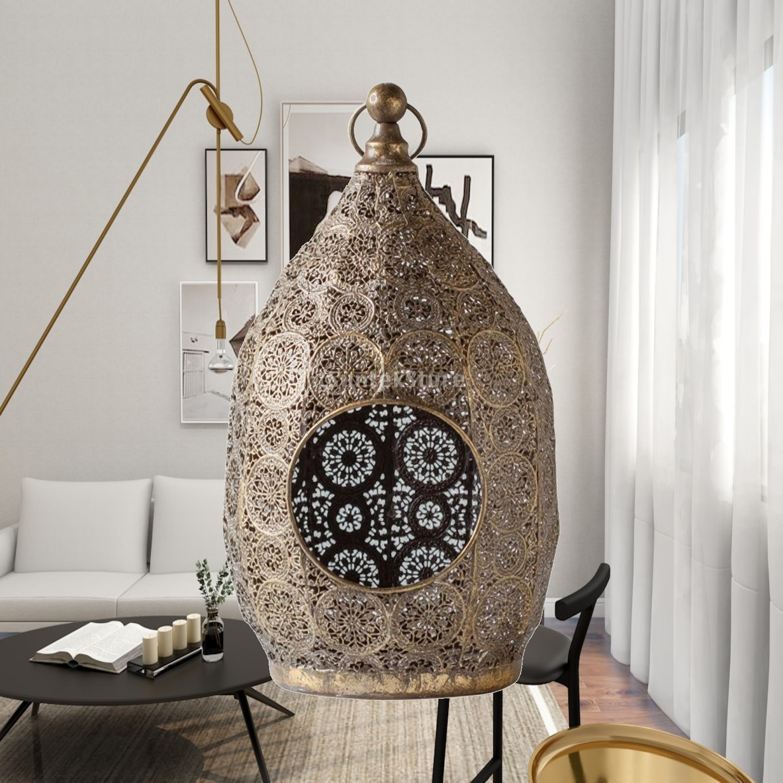 Egg-Shaped Candle Lantern with - Candle Holder Decor 评论和价格