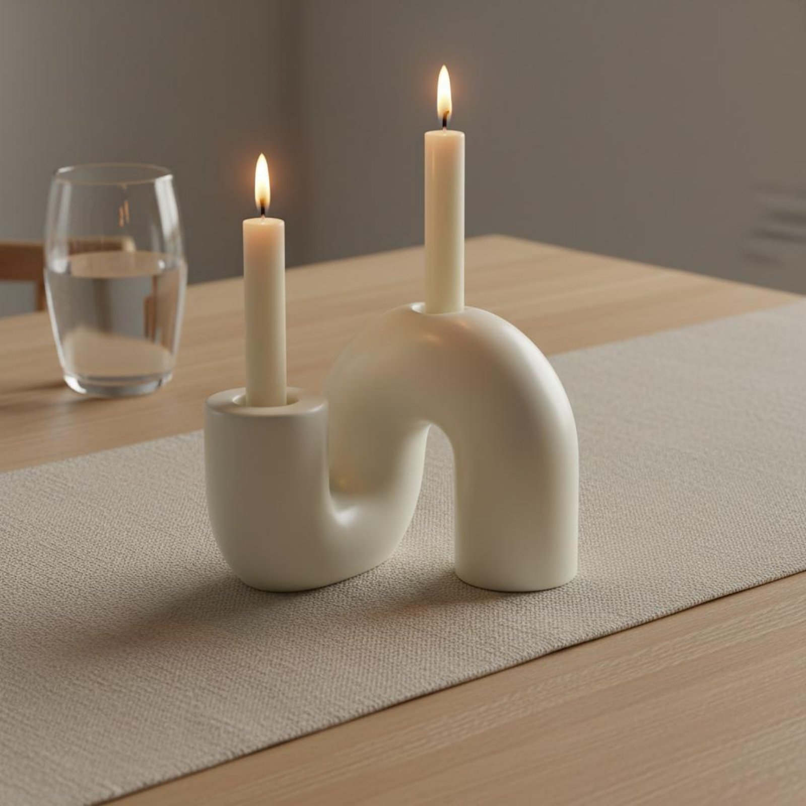 Wavy Ceramic Candle Holder Min - Candle Holder Decor 评论和价格
