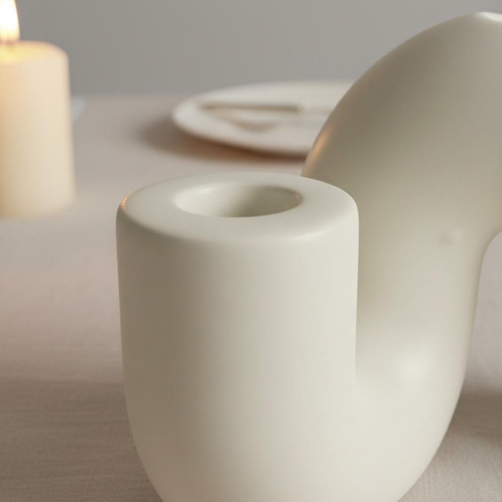 Wavy Ceramic Candle Holder Min - Candle Holder Decor 评论和价格