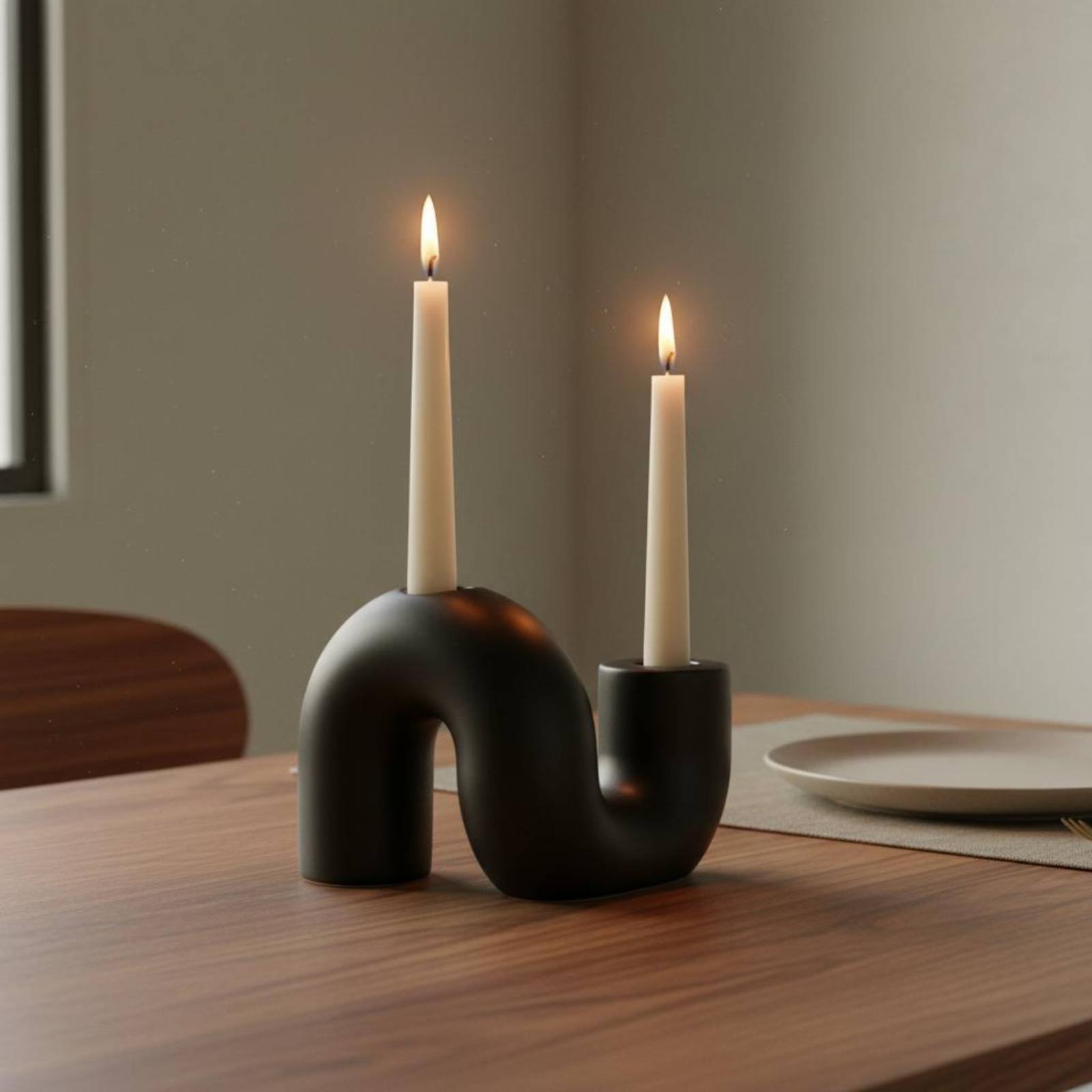 Wavy Ceramic Candle Holder Min - Candle Holder Decor 评论和价格