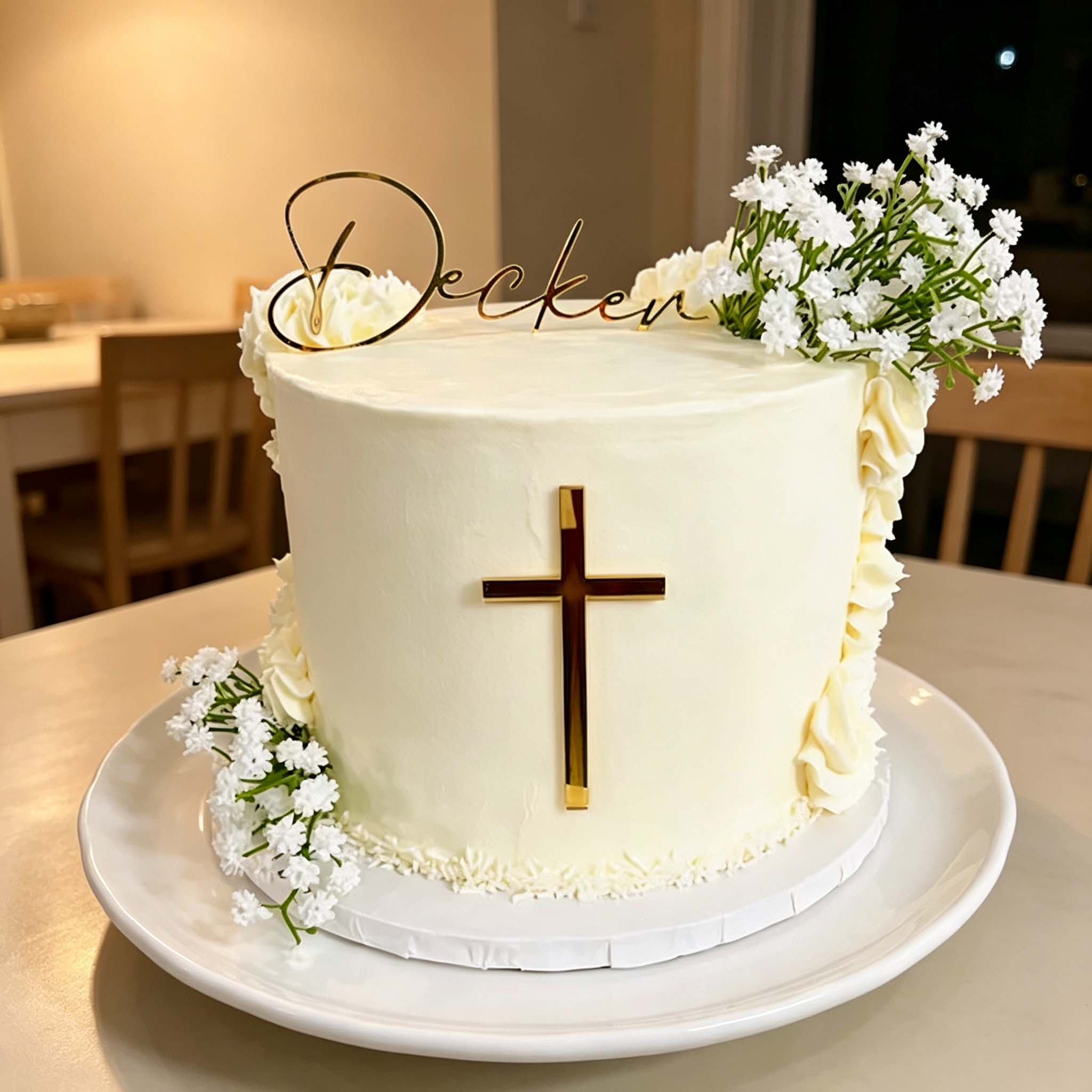 Personalized Cross & Name Cake - Decorative Mirror 评论和价格