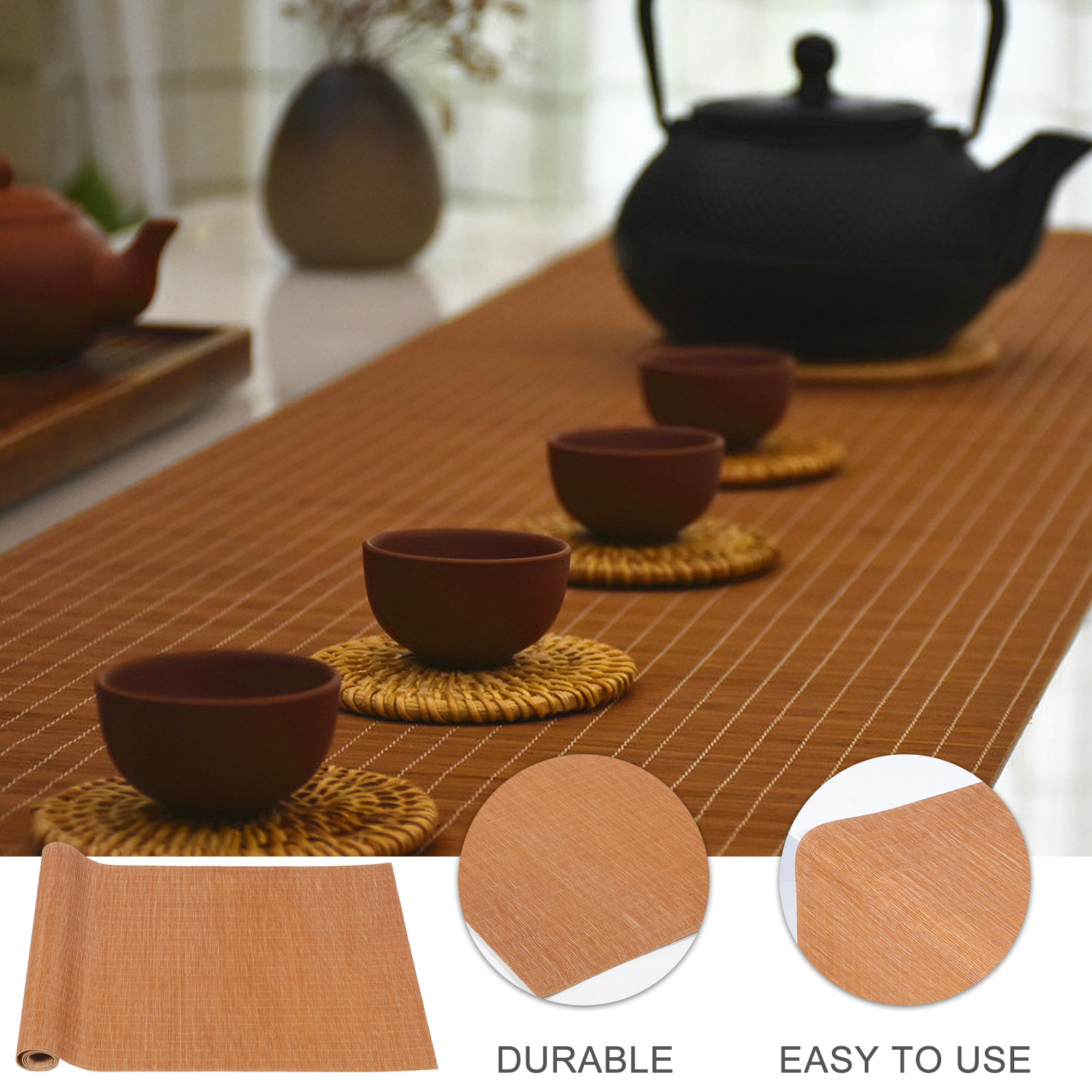 Handmade Bamboo Tea Mat Waterp - Table Runner 评论和价格