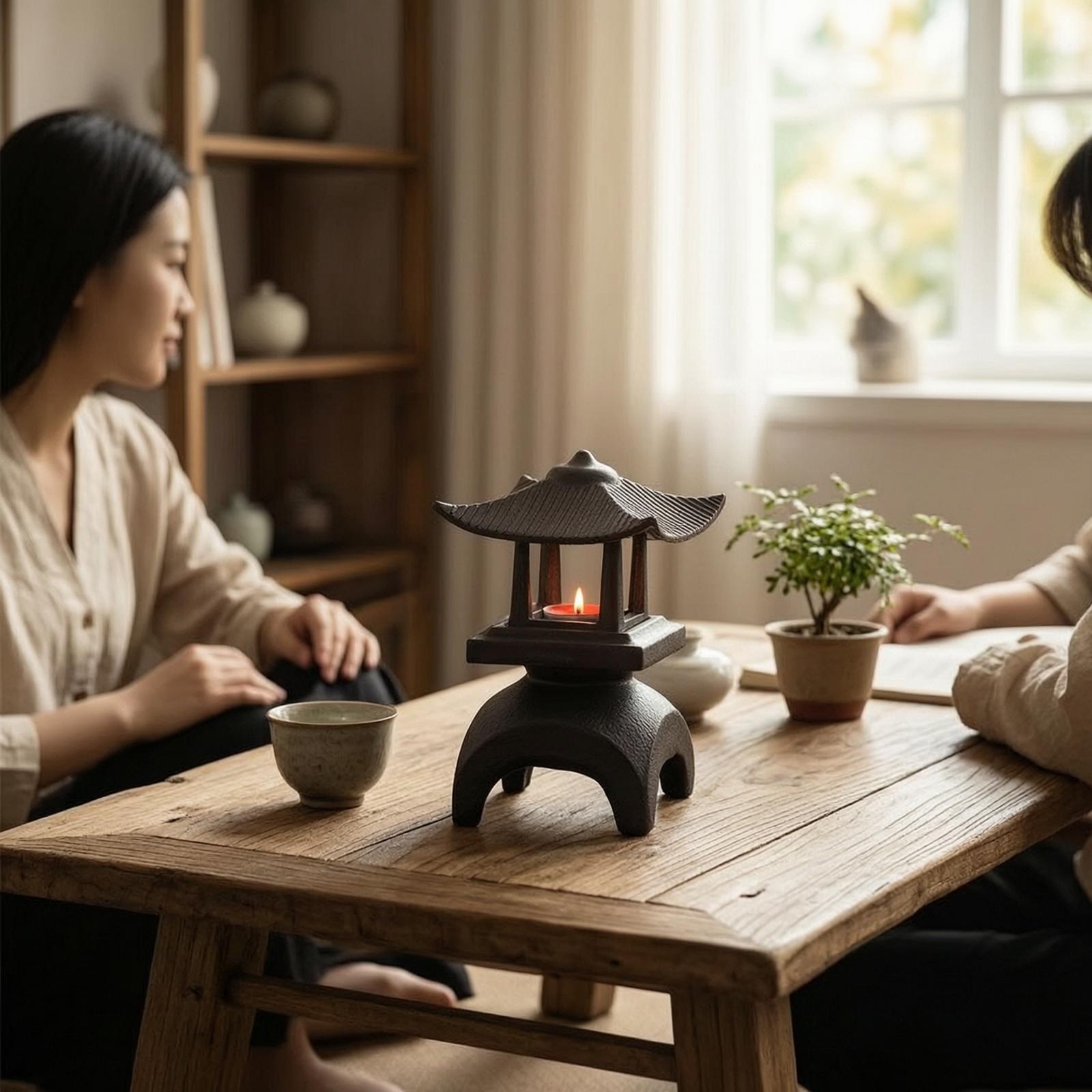 Cast Iron Lantern Tabletop Can - Candle Holder Decor 评论和价格