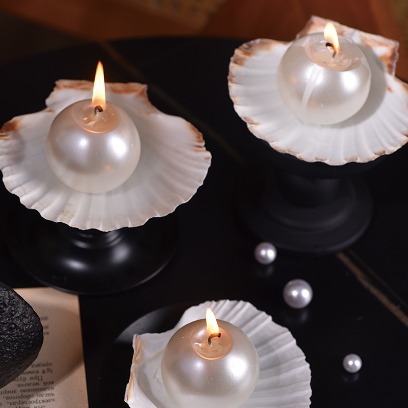 Elegant Pearl Ball Candles wit - Candle Holder Decor 评论和价格