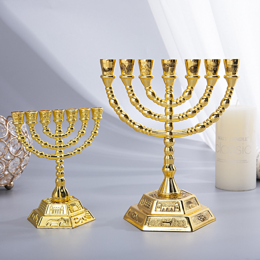 7 Branch Menorah Jewish Home D - Candle Holder Decor 评论和价格