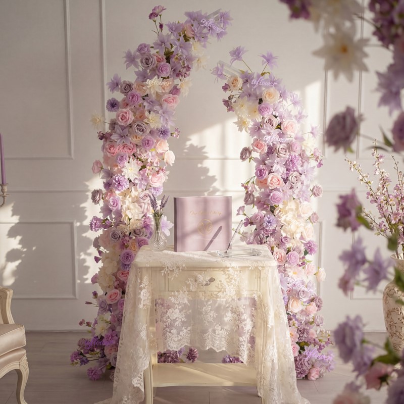 5D Uflower Purple Pink Lilies  - Table Runner 评论和价格