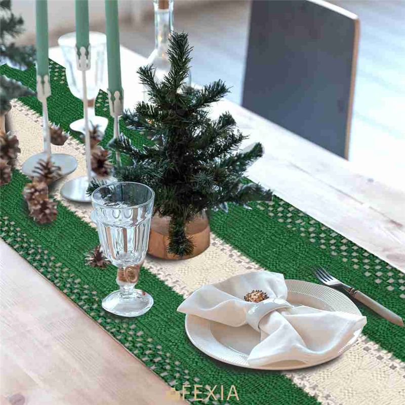 DT15 Boho Farmhouse Table Runn - Table Runner 评论和价格
